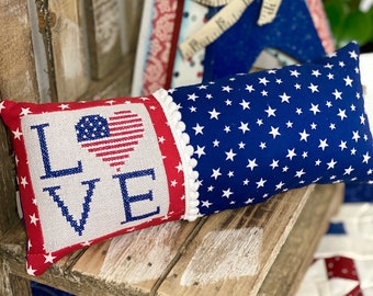 Liberty and Love Cross Stitch Pattern - Patriotic - by Katie Rogers of Primrose Cottage Stitches - PDF Pattern