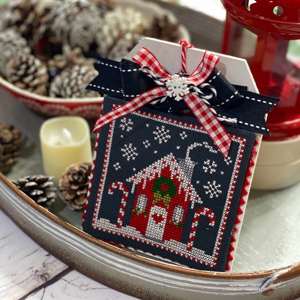 Candy Cane Cottage by Lindsey Weight of Primrose Cottage Stitches - PDF Pattern