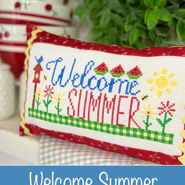 Welcome Summer Cross Stitch by Lindsey Weight of Primrose Cottage Stitches - PDF Pattern