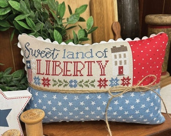 Sweet Land of Liberty Cross Stitch by Lindsey Weight of Primrose Cottage - PAPER Pattern PCS-137