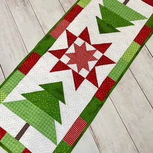 Trim the Tree Table Runner By Lindsey Weight of Primrose Cottage Quilts -  PAPER Pattern PCQ-025