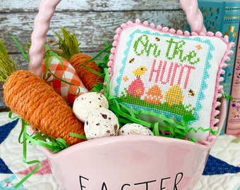 On The Hunt Cross Stitch Easter Stamps by Lindsey Weight of Primrose Cottage Stitches - PDF Pattern