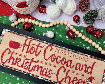 Hot Cocoa and Christmas Cheer Cross Stitch by Katie Rogers of Primrose Cottage - PDF Pattern