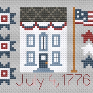 July 4, 1776 House - Bonus chart included -  PDF Pattern