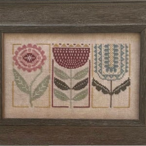 Floral Etchings Cross Stitch by Heart in Hand - Paper Pattern