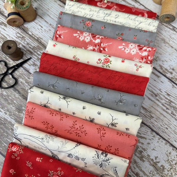 Romantic Valentines Fat Quarter Bundle - 11 Fat Quarters FQB-120