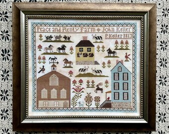 Peace & Plenty Farm Cross Stitch by Kathy Barrick- Paper Pattern