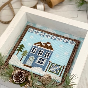 Winter House Cross Stitch by Lindsey Weight of Primrose Cottage Stitches PDF Pattern image 1