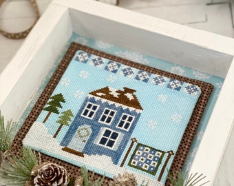 Winter House Cross Stitch door Lindsey Gewicht van Primrose Cottage Stitches - PDF-patroon