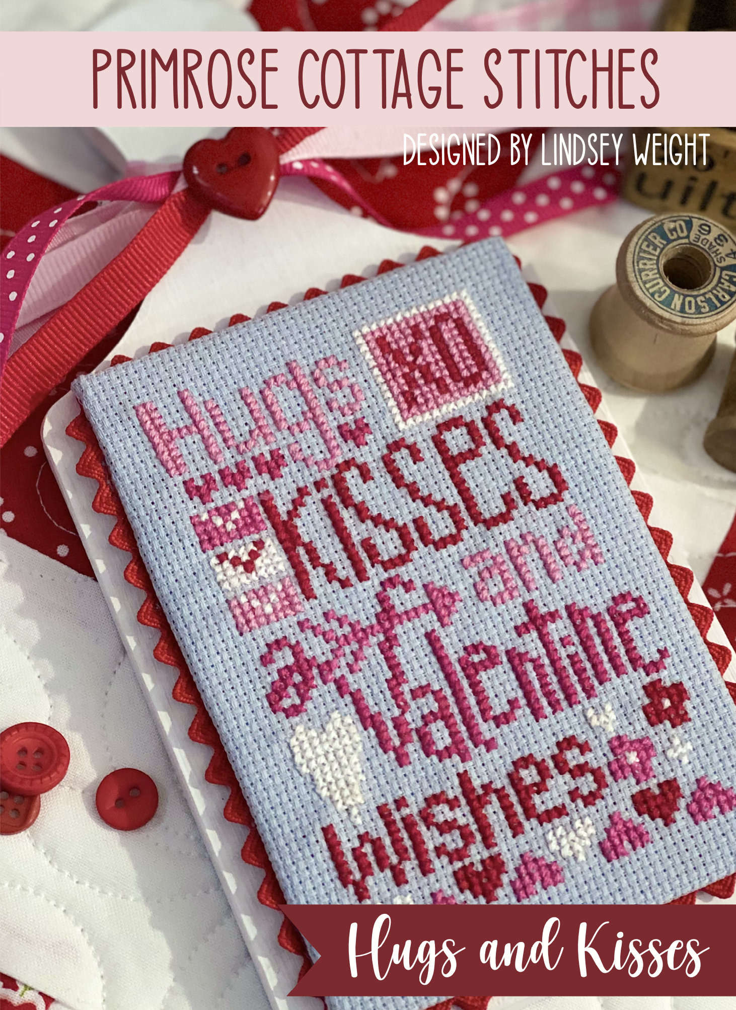 Stitch Kisses Valentine's Day Cotton Fabric