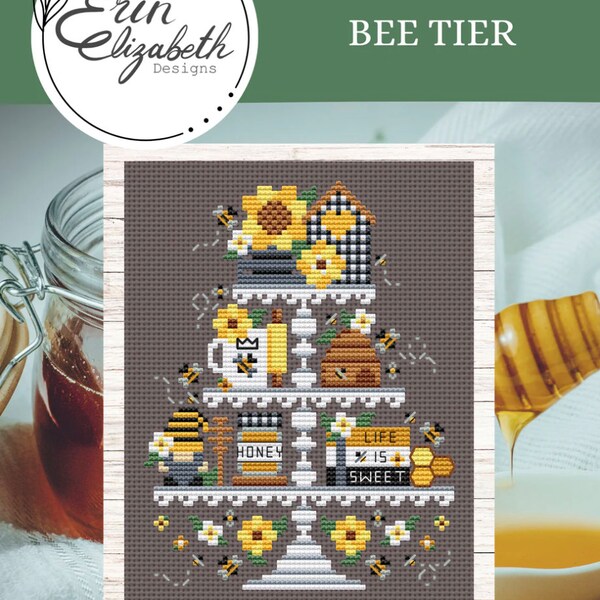 Bee Tier Cross Stitch by Erin Elizabeth - Paper Pattern