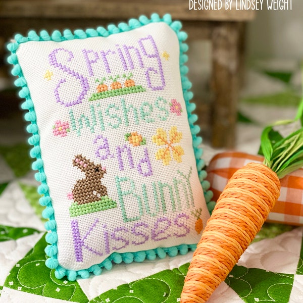 Spring Wishes Cross Stitch by Lindsey Weight of Primrose Cottage Stitches - PDF Pattern