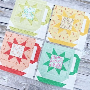 Tea Time Quilt Block - PDF Pattern