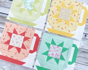 Tea Time Quilt Block - PDF Pattern