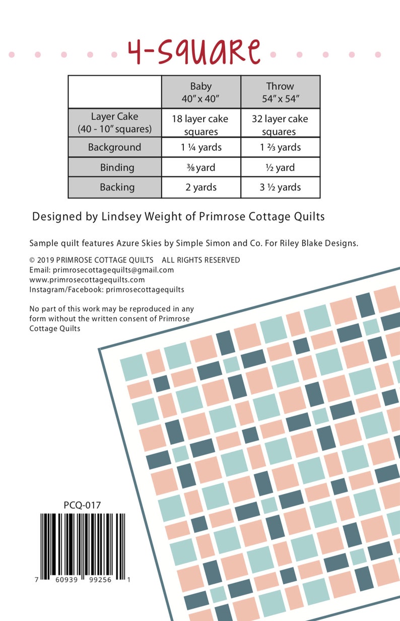 Four Square PDF Pattern image 3