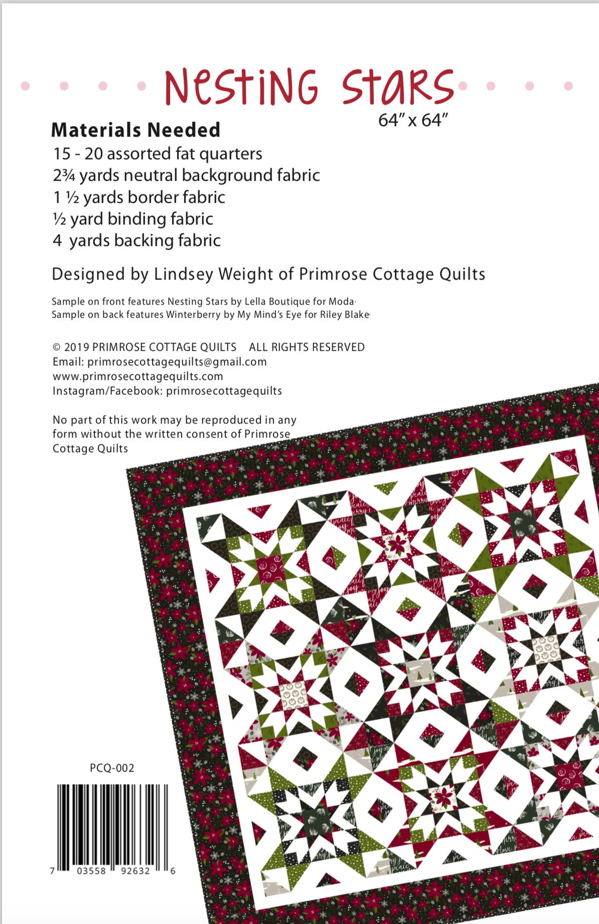 nesting stars quilt pattern