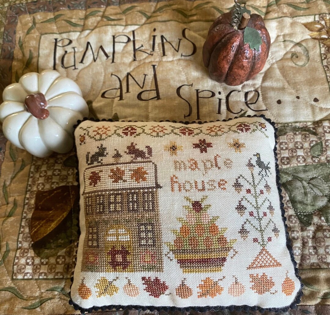 Maple House the Houses on Pumpkin Lane Cross Stitch by Pansy - Etsy