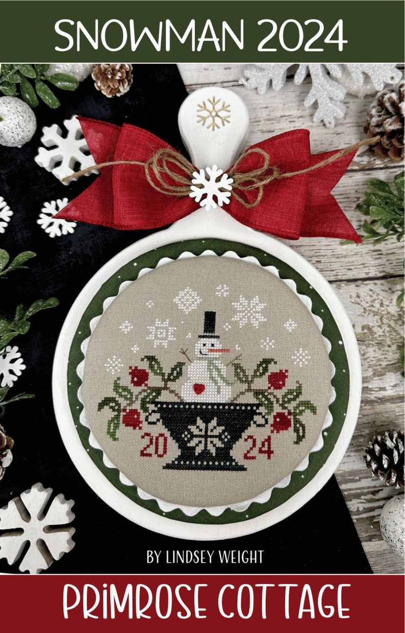 Snowman 2024 Finishing Kit By Lindsey Weight of Primrose Cottage FK-128 image 2