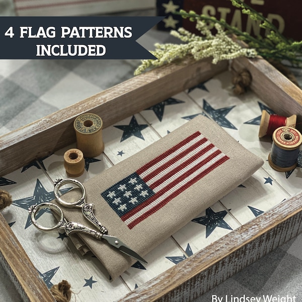 Flags on the 4th - (1 first release) a collection of 4 flag patterns - Patriotic - By Lindsey Weight PDF Pattern