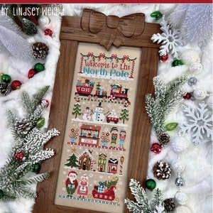 Welcome To The North Pole Cross Stitch Booklet by Lindsey Weight of Primrose Cottage - PAPER Pattern PCS110