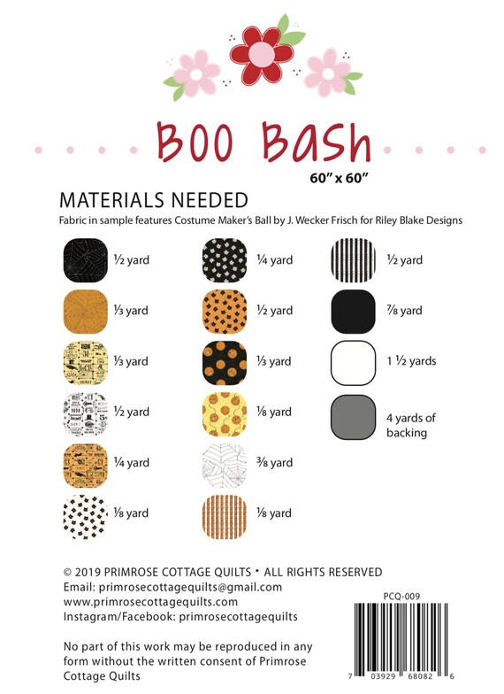 Boo Bash Quilt By Lindsey Weight Of Primrose Cottage Quilts Etsy Canada