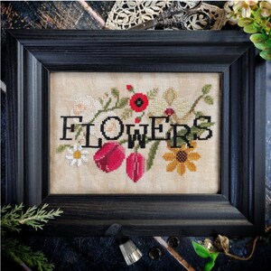 When I Think of Flowers Cross Stitch by Puntinipuntini - Paper Pattern