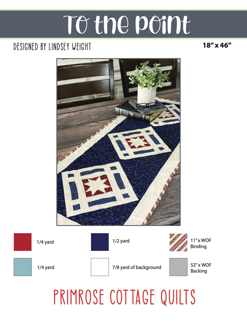 To the Point Table Runner Pattern - PDF Pattern - Etsy