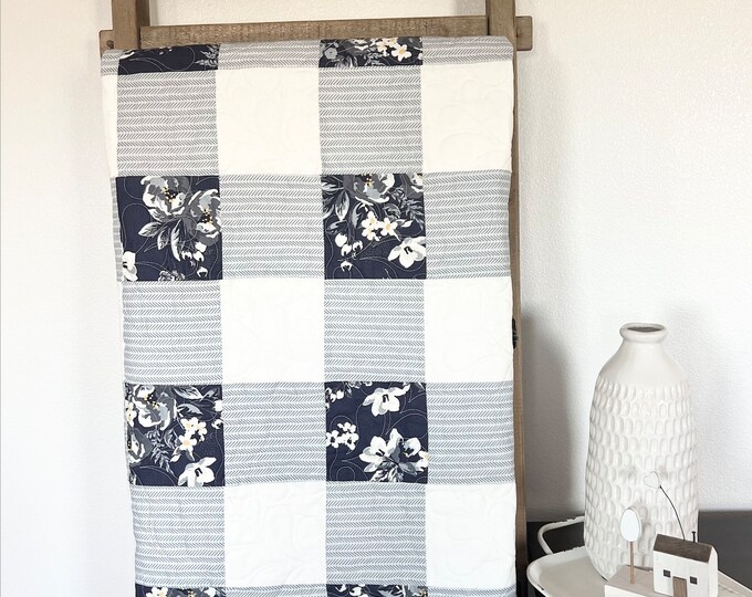 Blue Gingham Patchwork Quilt Kit - Etsy