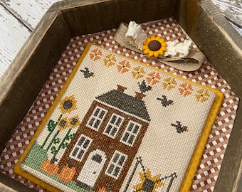 Autumn House Cross Stitch by Lindsey Weight of Primrose Cottage Stitches - PDF Pattern