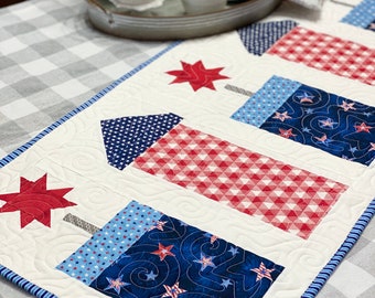 Firework Frenzy Table Runner Pattern - PDF Pattern