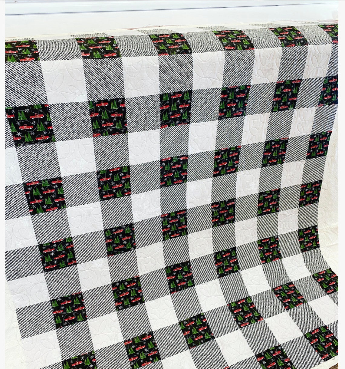 Gingham Patchwork Quilt Pattern Six Size Options PDF Etsy