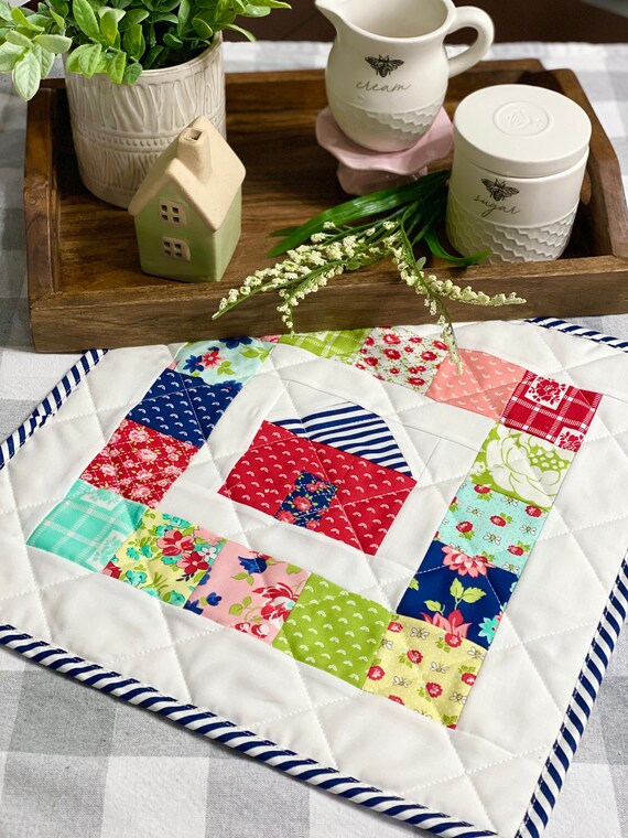 C Is For Cottage Mini Quilt Pattern Pdf Pattern Alphabet Etsy