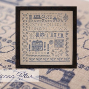 Americana Blue Cross Stitch by October House Fiber Arts - Paper Pattern