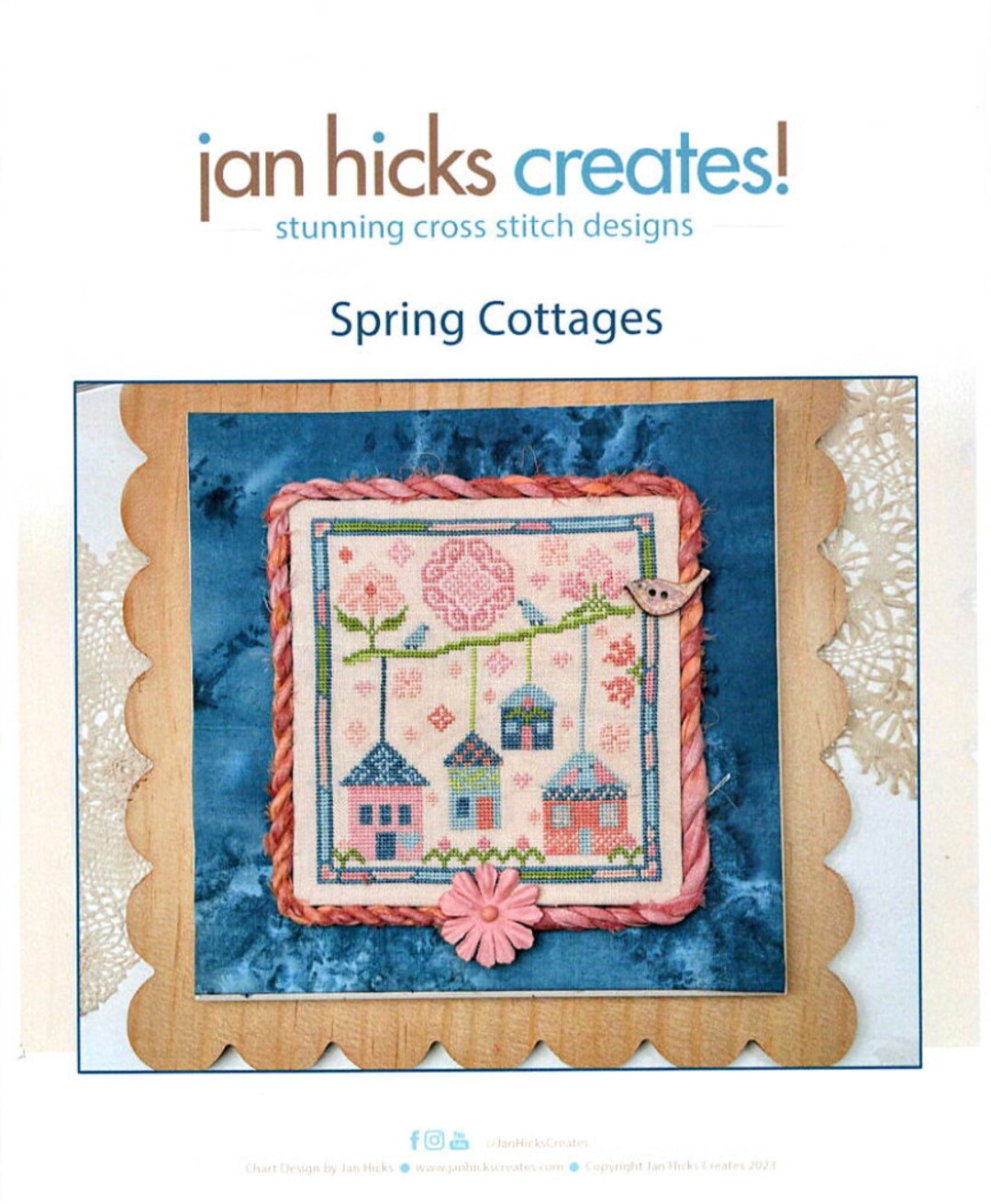 Spring Cottages Cross Stitch by Jan Hicks Creates Paper Pattern Etsy