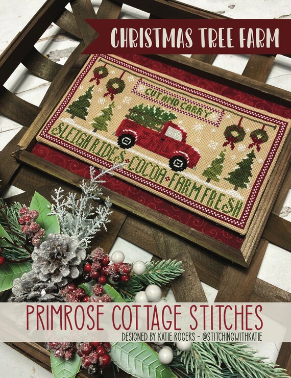 Christmas Tree Farm Cross Stitch by Katie Rogers of Primrose Etsy
