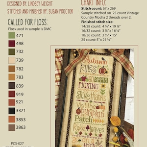 Autumn Rules by Lindsey Weight of Primrose Cottage Stitches PDF Pattern image 2