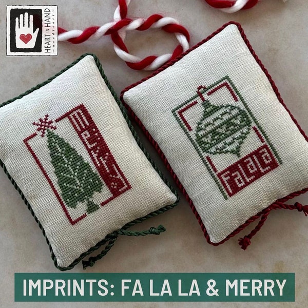 Imprints: Fa La La & Merry Cross Stitch by Heart in Hand - Paper Pattern