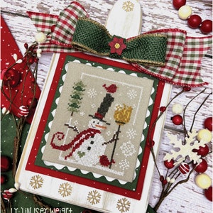 Snowman 2023 Cross Stitch by Lindsey Weight of Primrose Cottage - PAPER Pattern PCS107