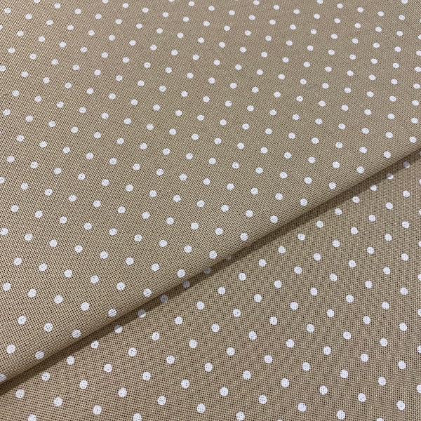 Light Taupe with White Dots 32 Count Lugana  #39847309 - Select Option Fat Quarter or Half Yard