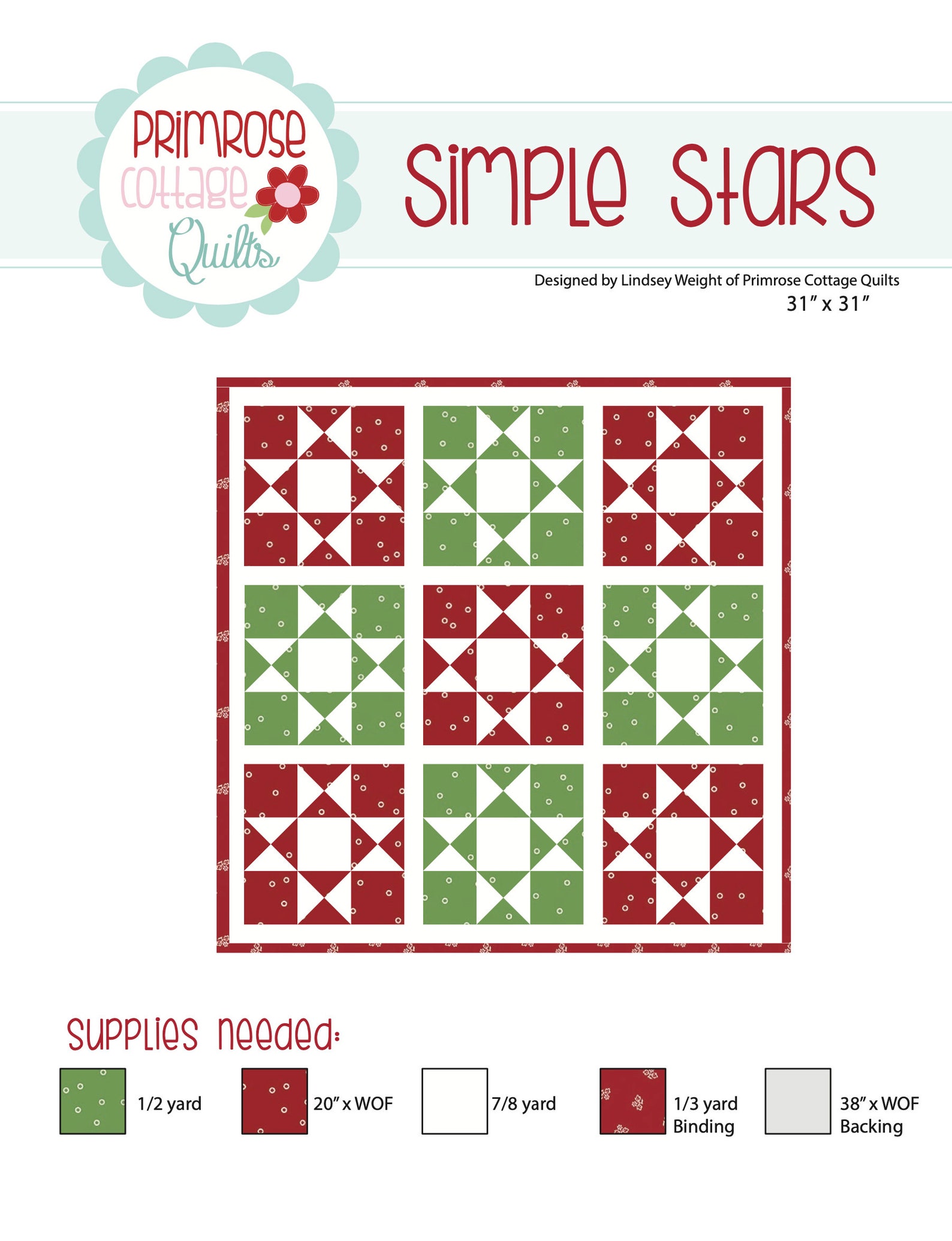 Simple Stars Mini Quilt - PDF Pattern - Etsy