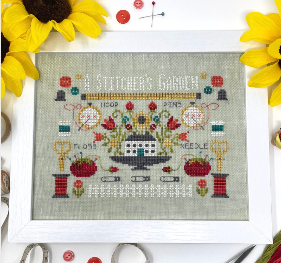 A Stitcher's Garden Cross Stitch by Tiny Modernist Paper Pattern Etsy
