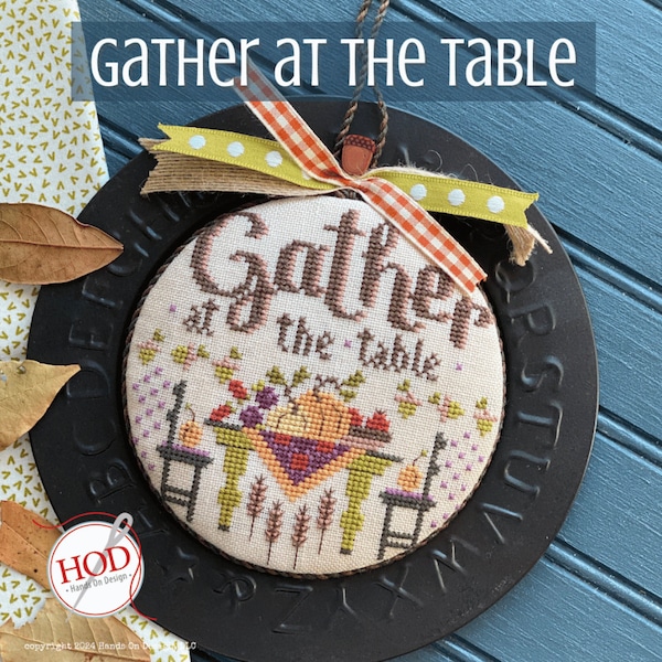 Gather at the Table Cross Stitch by Hands on Design - Paper Pattern