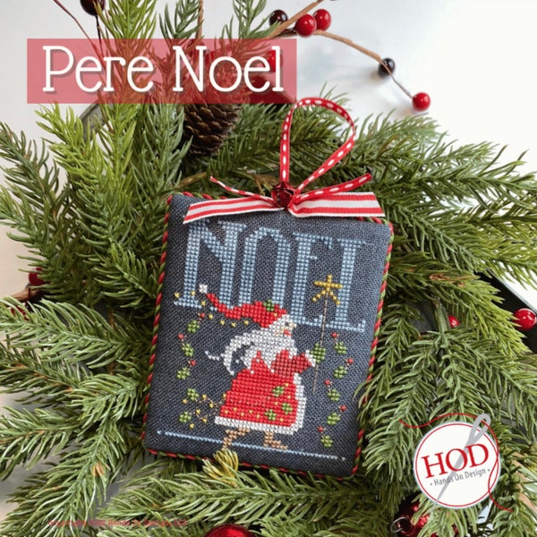 Pere Noel Cross Stitch By Hands on Design - Paper Pattern