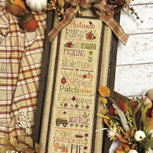 Autumn Rules by Lindsey Weight of Primrose Cottage Stitches PDF Pattern image 1