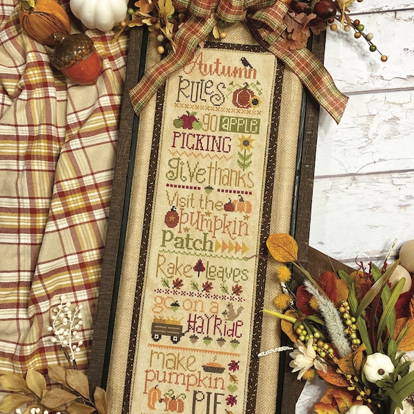 Autumn Rules by Lindsey Weight of Primrose Cottage Stitches - PDF Pattern