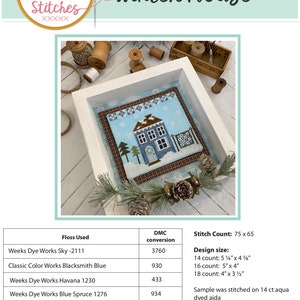 Winter House Cross Stitch by Lindsey Weight of Primrose Cottage Stitches PDF Pattern image 3