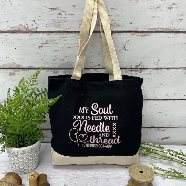 My Soul is Fed With Needle and Thread Primrose Cottage Tote Bag - PRC - 001