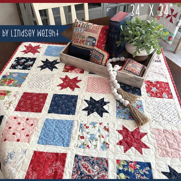 Falling Stars Table Topper -  PDF Pattern