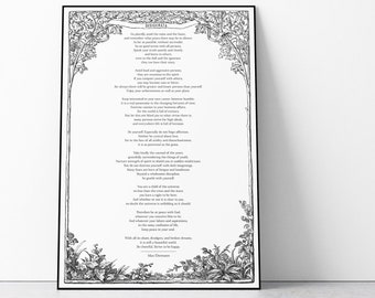 Large Desiderata Print, Max Ehrmann Poem, Poem Print, Inspirational Poem Poster, Inspirational Poem, Typography Print