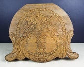 Antique Carved Wood Panel, French Architecture Salvage, Furniture Salvaged Wood Fragment